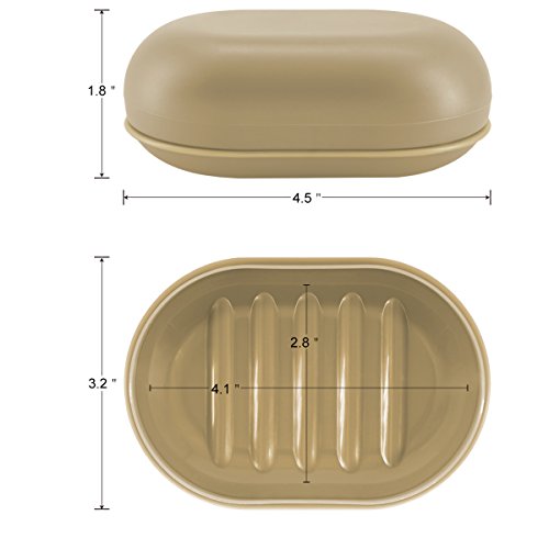 Bligli Durable Draining Soap Dish, Soap Case Bar Soap Holder with Drain for Sinks and Baths, Drain Well,Keep Soap Dry and Clean (Brown) - Thumbnail 2