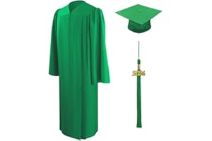 CLERKMANS Unisex Matte Graduation Cap Gown Tassel Package, High School and University