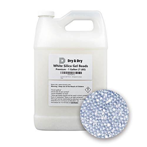 Dry & Dry 7 LBS Premium Pure & Safe White Silica Gel Desiccant Beads