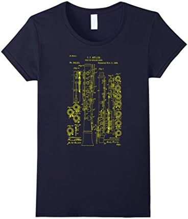 Womens Oboe  INSTRUMENT patent tshirt . Band Tees. XL Navy