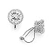 Mariell Clip-On Cubic Zirconia Crystal Stud Earring, 2 Cwt., for Wedding, Bride, Prom, Birthday Gift