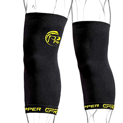 CFR Copper Knee Sleeves One Pair Knee Support Compression Braces High Copper Content Infused Fit for Men and Women Black,2XL - One Pair UPS Post