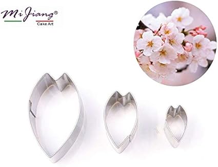 Amazon 06 ステンレススチール製 桜の花びらカッターセット Diyケーキデコレーションツール オリエンタルチェリーフォンダンクッキー スライサー型 3個セット Manzora クッキー型