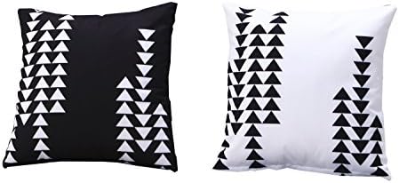 Elephant Soft Throw Pillow Case, Premium Soft Decorative Square, Cushion Cover Set for Sofa/Bedroom/Chair, 2 Different pcs, 18" x 18" 45cm x 49cm(Small Triangles)