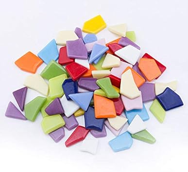 Amazon Co Jp Uw ガラスタイル アートクラフト モザイクピース 手作り Diyクラフト用 不規則な形状 568g 1 25ポンド 瓶 ホーム キッチン