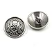 Skull Metal Shank Buttons for Men Women Suits Coats Sweaters(Matte Black/Ant-Silver,Pack of 6)-Arts Crafts Sewing,Sizes Range from 15mm to 25mm(0.98 inches,Anti-Silver)