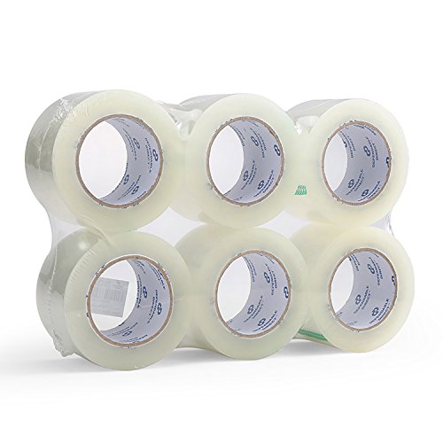 Industrial Grade Clear Packing Tape (6 Rolls) - 110 Yards per Roll - 3" Wide x 2.5 mil Thick, Acrylic Adhesive Heavy Duty Tape for Box Office Moving Packaging Shipping