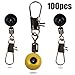 Sougayilang Fishing Line Sinker Slides Hook Shank Clip Connector Swivels Pack of 100pcs-Style #2