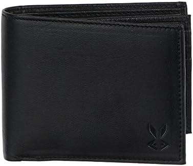Red Rabitt Black Bi-fold 100% Genuine Leather Mens / Gents & Boys Wallet with with with 9 Cards Slot - Stylish Wallets/Money Bag Purse with ID Proof,Credit / Debit / ATM card holder for teenagers and adults (men)