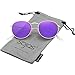 SOJOS Small Round Polarized Sunglasses for Women Men Classic Vintage Retro Frame UV Protection SJ1014 with Gold Frame/Purple Mirrored Lens