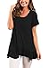HOTAPEI Women's Tops Short Sleeve Ruffle Hem Casual Loose Fit Flare Tunic Shirts
