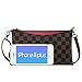 Small Checkered Crossbody Bag for Women Wristlet Clutch with Strap (Red)