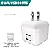 USB Wall Charger, Dual USB Charger, 2Pack 5V/2.1A Quick Charger Portable Travel Charger with Foldable Plug for iPhone X / 8 / 7 / 6s / 6 Plus, iPad Pro / Air 2 / mini 4, Samsung S5 More White