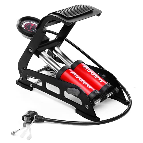Audew DualCylinder Foot Pump, 160PSI Portable Floor Bike Pump with
