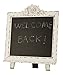 Rustic White Wood Framed - Free Standing Chalkboard (H:9.25 in. x W:12 in.) - Blackboard Sign - Wedding Chalk Board (Distressed White)