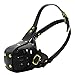 PET ARTIST Genuine Leather French Bulldog Dog Muzzle Adjustable for Medium and Big Pitbulls German Shepherd Dog Black