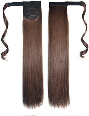 Wigs Ponytail ❤️❤️ LILICAT Ladies Women Real New Clip In Human Hair Extension Straight Pony Tail Wrap Around Ponytail For Cosplay,Party,Costume,Carnival,Halloween,April Fool's Day,Masquerade (D)