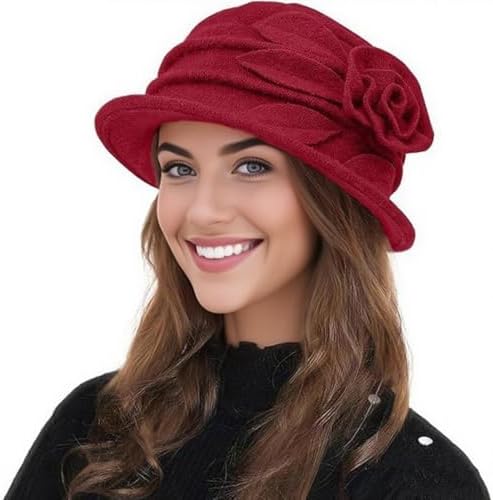ZLYC Women Wool Cloche Bucket Hat 1920s Vintage Dress Winter  display picture 1
