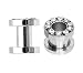 BodyJ4You Plugs Surgical Steel Double Flared Hollow Tunnels CZ 2 Pieces from 8 Gauge - 00 Gauge