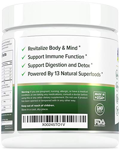 Daily Greens Superfood Powder: Best Tasting Non-GMO Greens Detox Powder with Spirulina, Matcha Green Tea, Barley Grass Juice Powder, Vegan, Orange, 30 SRV
