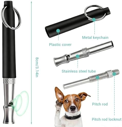 2 Stück Hundepfeife Rückruf, Lautlose Hochfrequenz Hundepfeife, Ultraschall Pfeife für Hundeerziehung & Hundetraining