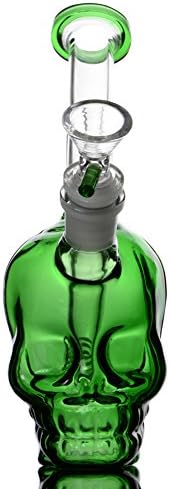 Gblog Colorful Skull Design Handmade Glass 14mm Joint(Clear+Green)