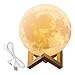 7.1INCHS CPLA Lighting Night Light LED 3D Printing Moon Lamp, Lunar Lamp Warm and Cool White Dimmable Touch Control Brightness with USB Charging, Home Decorative Lights Baby Night Light