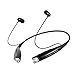 Wireless Bluetooth Music Sports Headset, with Stereo Bass Vibration Neckband Style Earphone Headphone for Cellphones iPhone, Nokia, HTC, Samsung, LG, Moto, PC, iPad, PSP Bluetooth Devices (Black)