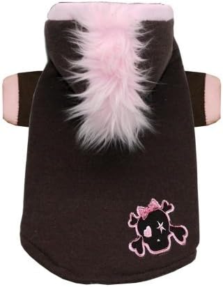 Big Dog Skull Mohawk Dog Hoodie in Pink Size: Small