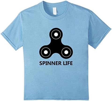 Kids Cool Fidget Spinner Toy T-shirt for Passionate Spinners 4 Baby Blue