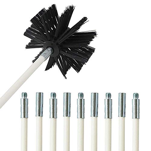 Jpettie Dryer Vent Cleaning Kit Drill-Powered Rotating Air Duct Cleaning Rotary Dryer Vent Lint Brush, 8 Feet Flexible Durable Rods & Synthetic Brush Head - Thumbnail 7