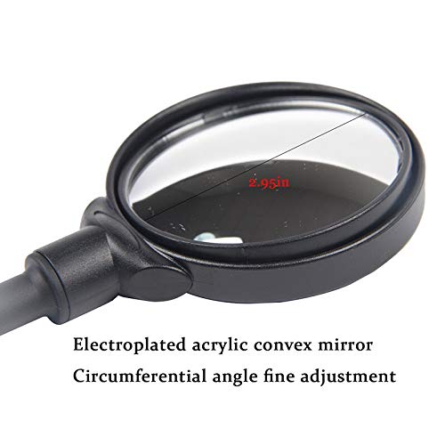 Eyours Aluminum Alloy Flexible Handlebar Bike Mirror, Safe Rearview Mirror, Bicycle Convex Lense Mirror, Easy Adjustment and Shatter Resistant