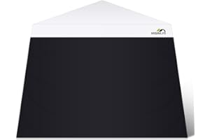 Hisinly Canopy Sidewall 8 * 8 ft, Slant Leg Sunwall with 210D Oxford Cloth, UV Protection and Waterproof, Suits Pop-up Tent/Instant Canopy/Commercial Canopy, Black (Sidewall Only)