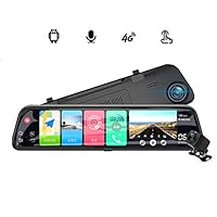 HLKYB 12" Full HD Touch Screen Dual Dash Cam Stream Media Dual Len 170° Front and 140°1080P Rear View Backup Camera with GPS, Loop Recording G-Sensor Parking Monitor