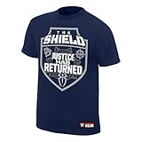 WWE The Shield Justice Has Returned T-Shirt Navy Blue Medium
