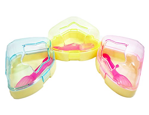 Da.Wa Pet Hamster Room, Small Pets Hamster Bathroom Bath Sand Room Sauna Toilet (Pink) - Thumbnail 2