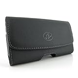 For LG Ultimate 2 II L41c Horizontal Large Oversize Leather Case with Magnetic Closure, Belt Clip and Belt Loops (Plus Size will Fit w/ Otterbox Commuter or Defender Protective Case on)