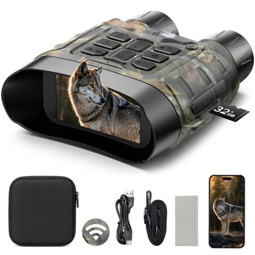 Nachtsichtgerät 4K 112MP, 600m Reichweite 18-Fach Zoom Digital Nachtsichtgerät mit 4 Zoll HD Bildschirm & 32GB Karte, Wiederaufladbar 5000mAh Nachtsic