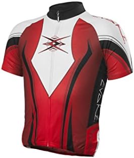 EVAKI Sportswear Men's Race Cut Cycling Jersey, Red, X-Large