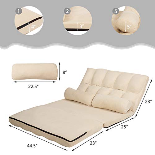 Giantex Adjustable Floor Sofa, 6Position Foldable Lazy Sofa Bed with