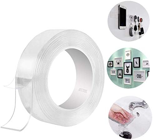 Nano Double Sided Tape,AIYUNNI Traceless Clear Adhesive Tape 1.2in x 16.5ft Multifunctional Reusable Washable Removable Tapes for Household Industrial Mounting Tape