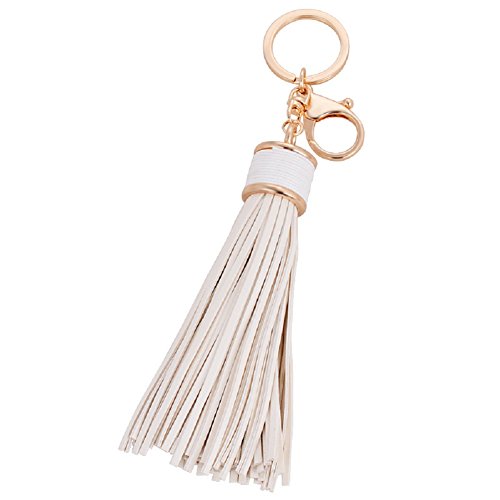 CHMING Women Leather Tassel Keychain Car Keyring Handbag Wallet Accessories