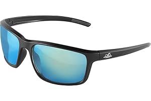 Bullhead Safety Eyewear Pompano Glasses - Anti-Fog, Lightweight, Impact/Scratch Resistant, Polarized Sunglasses for Cycling, Fishing, Driving, Ice Blue/Matte Black