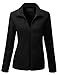 DOUBLJU Soft Polar Fleece Jacket Full Zip Long Sleeve with Side Pocket Casual Basic Lightweight Coat for Women with Plus Size
