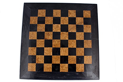 RADICALn 16 Inches Handmade Black and Golden Original Hand Crafted Marble Full Chess Game Set