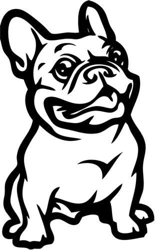 Cute French Bulldog Vinyl Decal Sticker Bumper Car Truck Window- 6" Tall Gloss RED Color