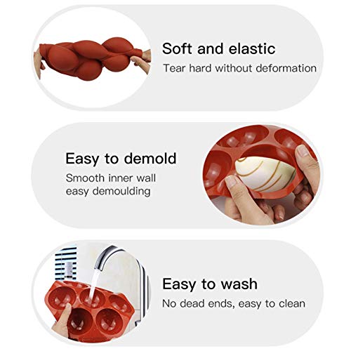 2 Stuks Halfrond Siliconen Mal Met 6 Vormpjes Chocolade Halfrond Siliconen Mal Chocolade Halfrond Bakvorm Voor… - Afbeelding 6