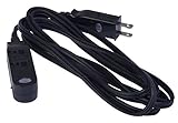 SmartCord Safety 3-Outlet Extension Power Cord w/ Heat-Sensing Alarm, Black, 6-Foot