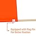 szlzhsm Safety Flag Six Foot Heavy Duty Fiberglass Pole Polyester Full Color Tear-Resistant Waterproof Flag Orange Safty Flag Eagle and American Flag
