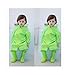 Cute Raincoat Jacket Hooded Poncho Rain Suit for Kids Girls Boys, Green (M)